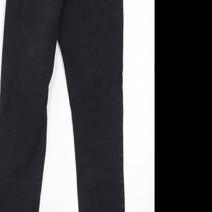 Denim & Co. Womens Black Cotton Skinny Jeans Size 10 L28 in Regular Zip