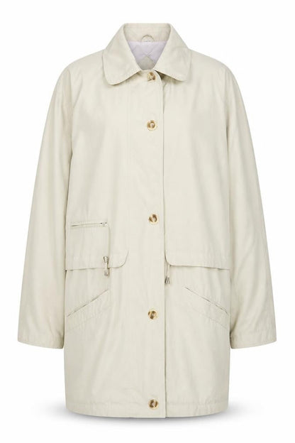 Variations Womens Beige Overcoat Coat Size 16 Button
