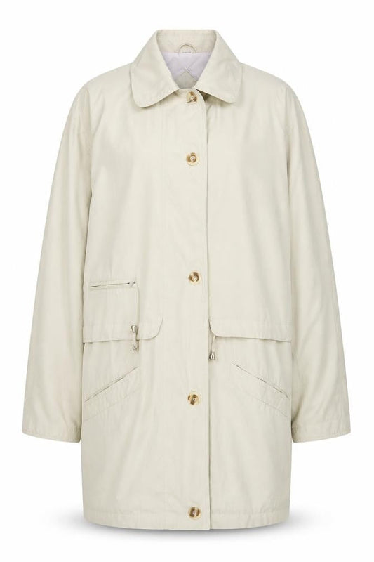Variations Womens Beige Overcoat Coat Size 16 Button