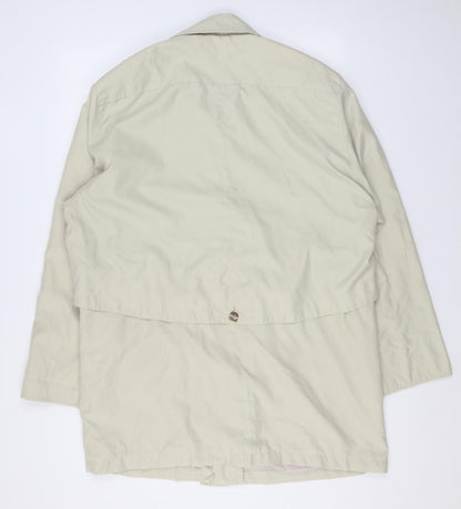 Variations Womens Beige Overcoat Coat Size 16 Button