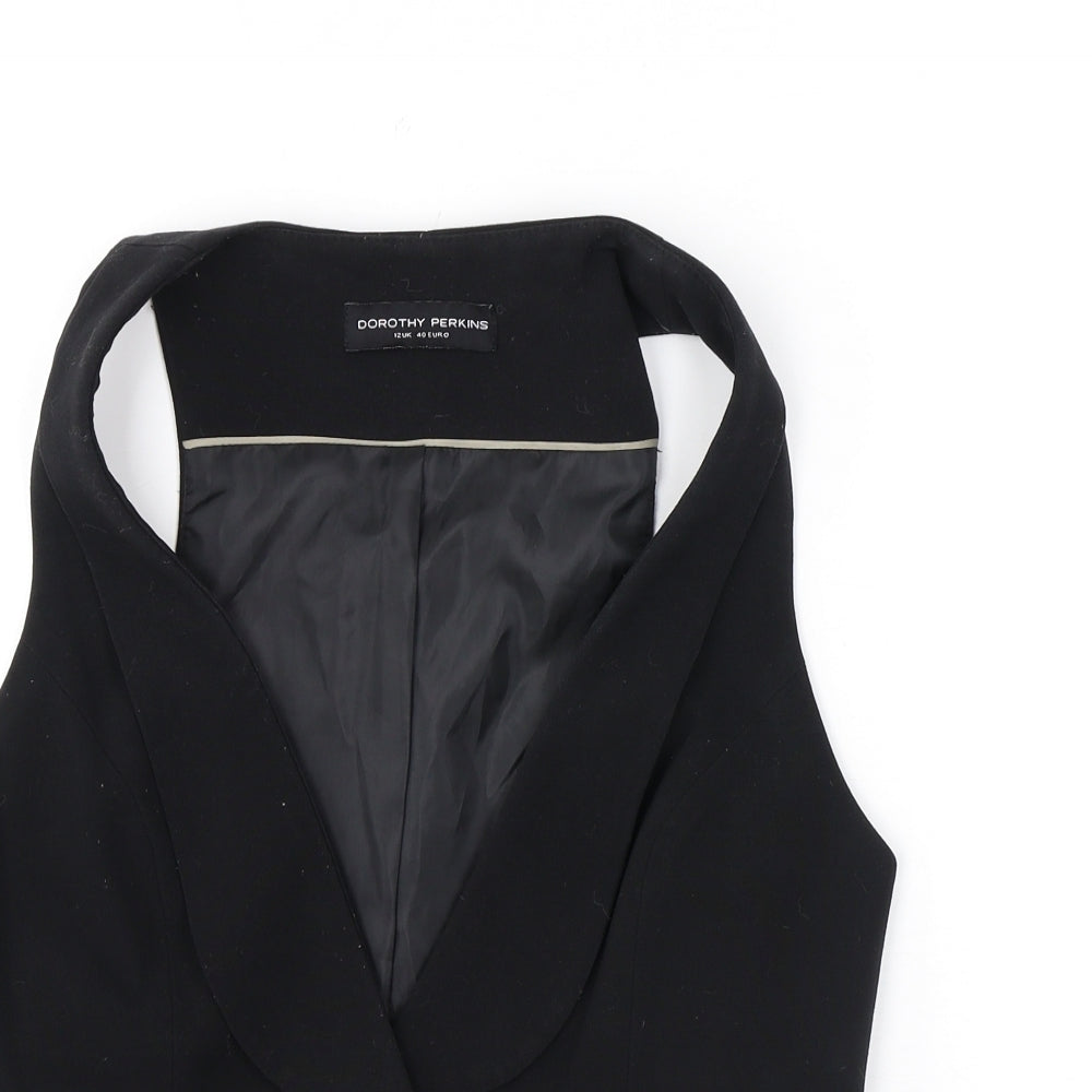 Dorothy Perkins Womens Black Polyester Jacket Suit Waistcoat Size 12