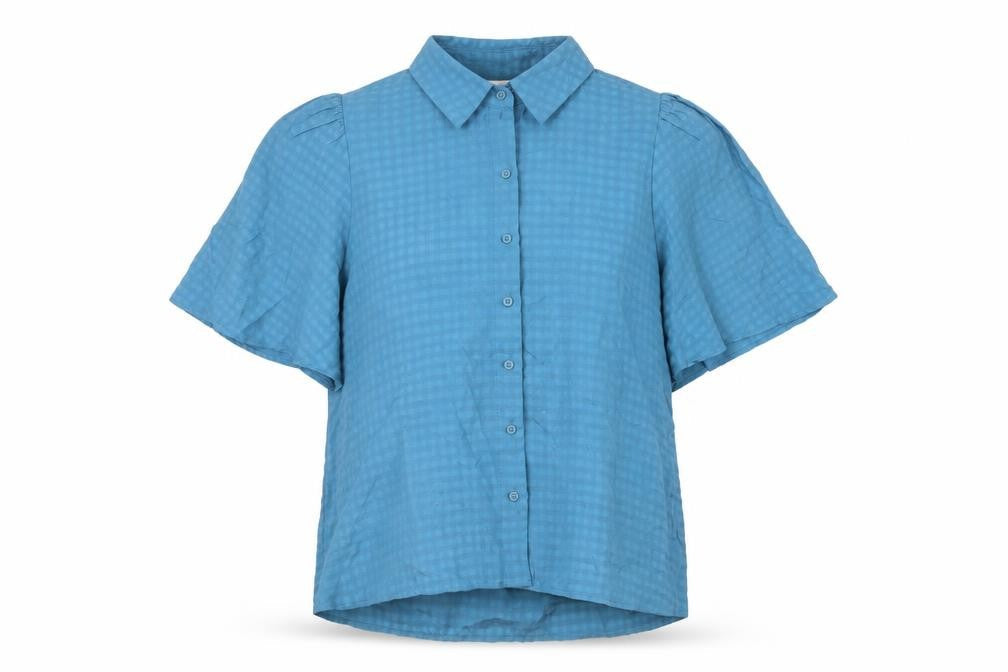 Womens UK Size 14 Selected Femme Blue Basic Button-Up