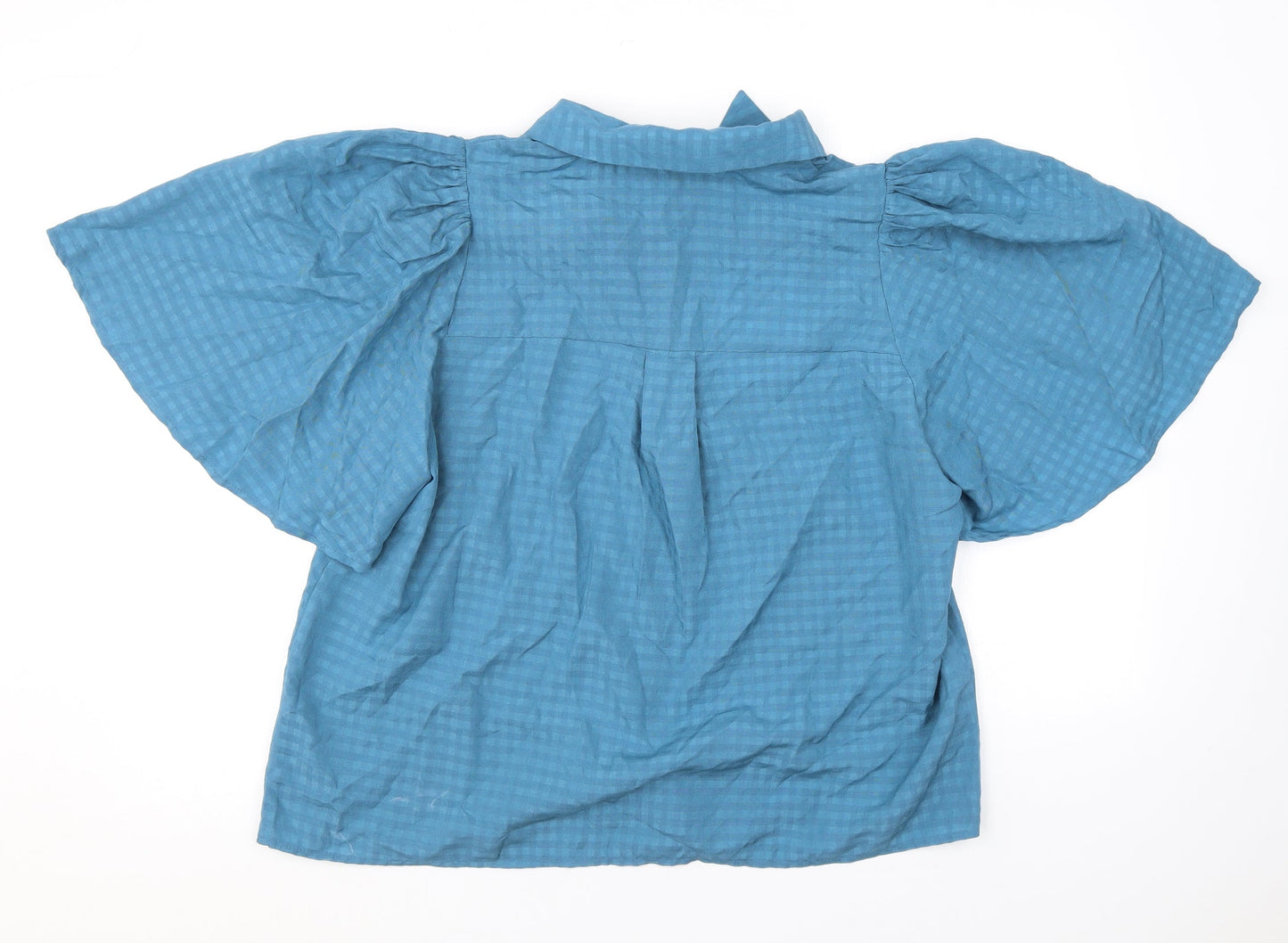 Womens UK Size 14 Selected Femme Blue Basic Button-Up