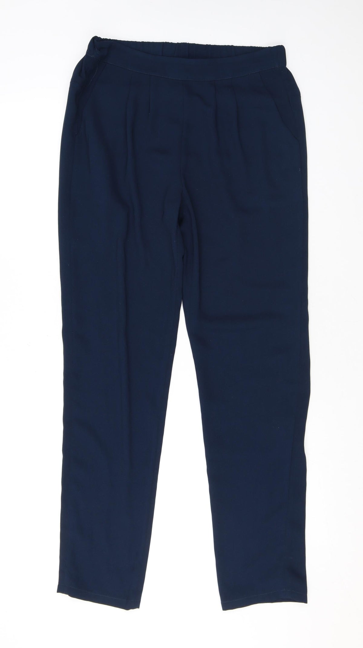 And Less Womens Blue Polyester Trousers Size 8 L28 in Regular