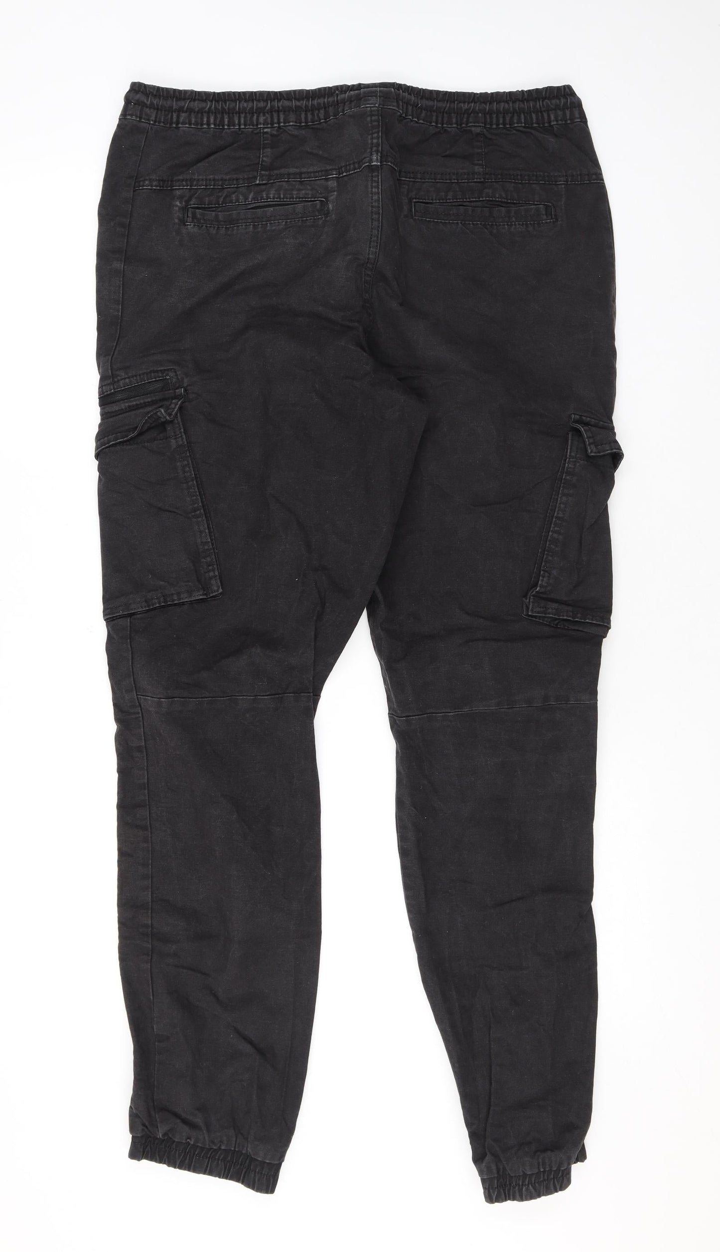 Denim & Co. Mens Grey Cotton Skinny Jeans Size L L30 in Regular Drawstring - Cuffed