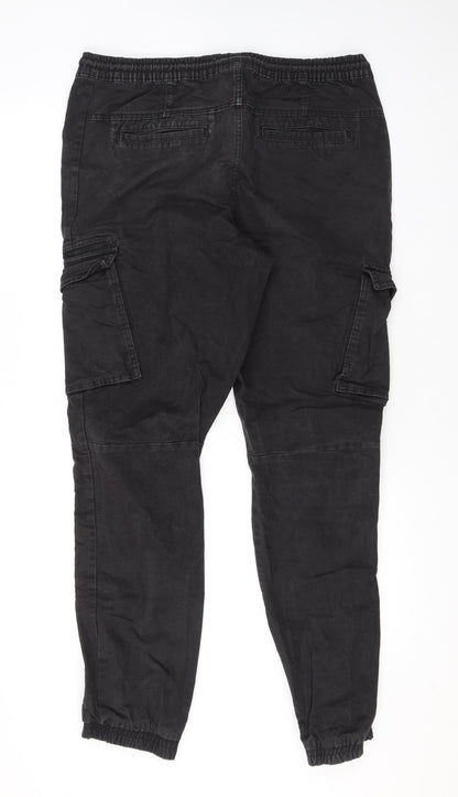 Denim & Co. Mens Grey Cotton Skinny Jeans Size L L30 in Regular Drawstring - Cuffed