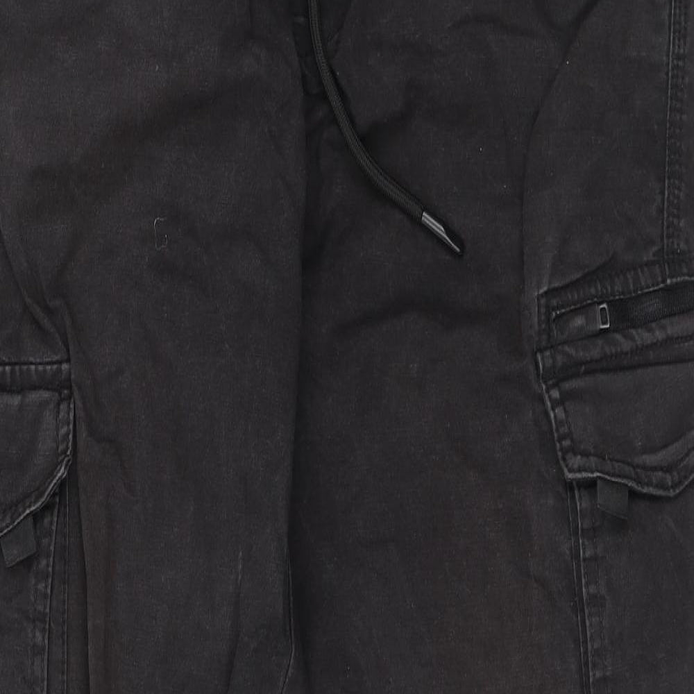 Denim & Co. Mens Grey Cotton Skinny Jeans Size L L30 in Regular Drawstring - Cuffed