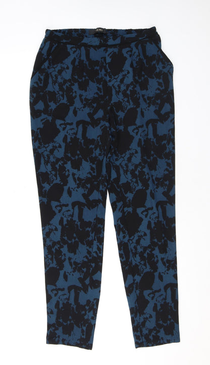 Womens UK Size S ICHI Regular Fit  Blue Trousers