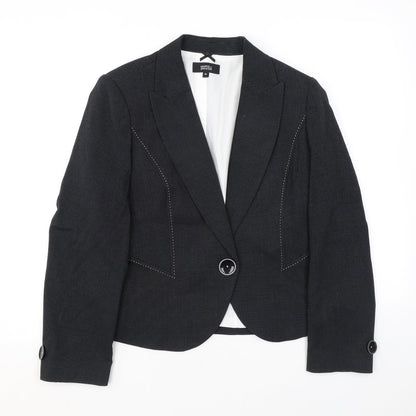 Marks and Spencer Womens Black Polka Dot Polyester Jacket Blazer Size 16
