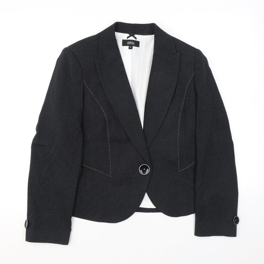 Marks and Spencer Womens Black Polka Dot Polyester Jacket Blazer Size 16