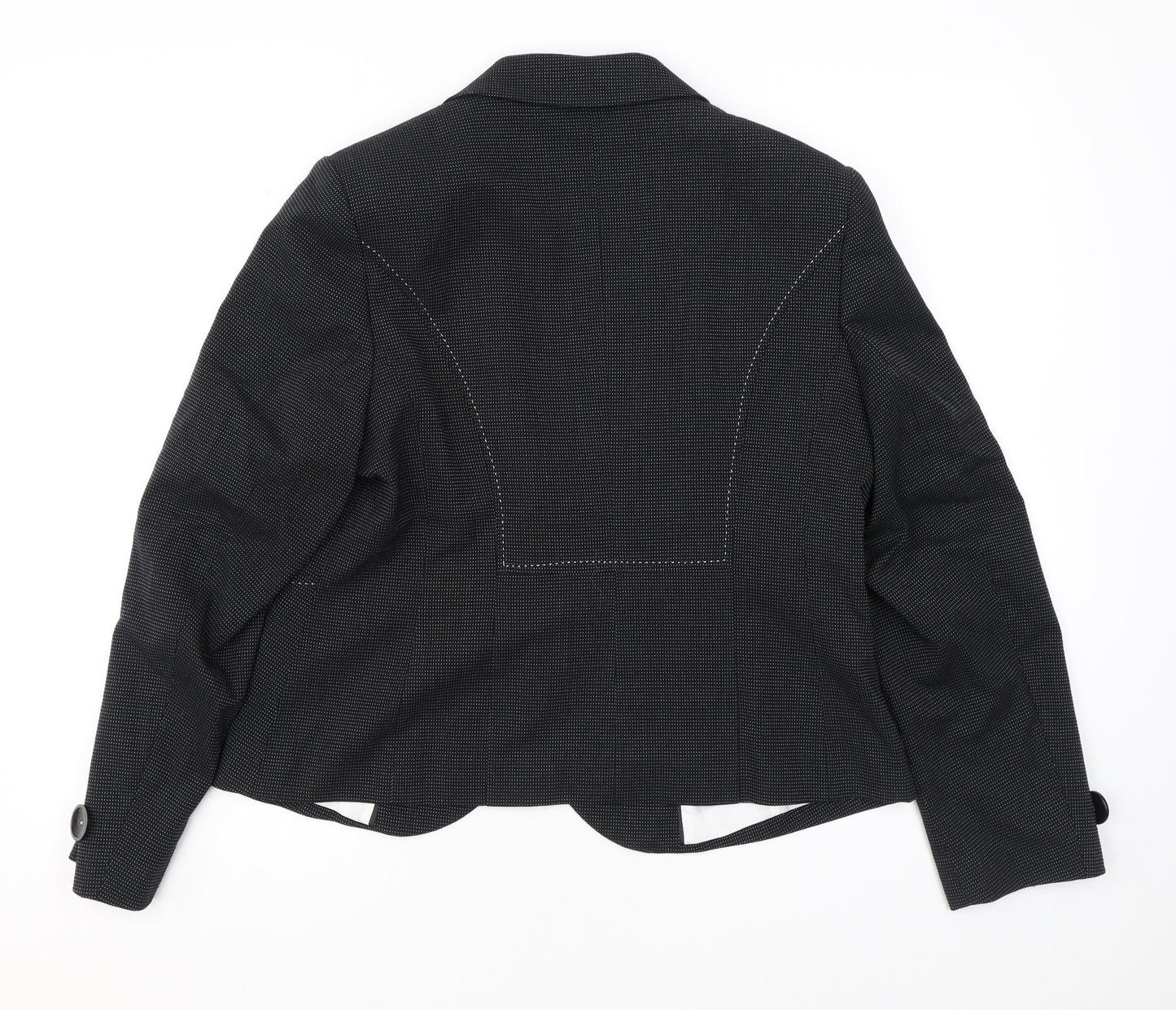 Marks and Spencer Womens Black Polka Dot Polyester Jacket Blazer Size 16