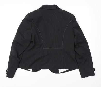 Marks and Spencer Womens Black Polka Dot Polyester Jacket Blazer Size 16