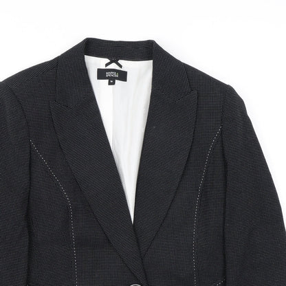 Marks and Spencer Womens Black Polka Dot Polyester Jacket Blazer Size 16