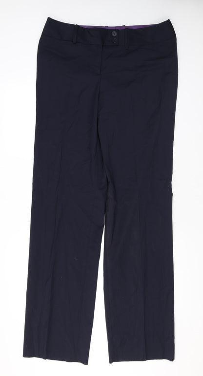 Brook Taverner Womens Black Polyester Dress Pants Trousers Size 16 L36 in Regular Zip