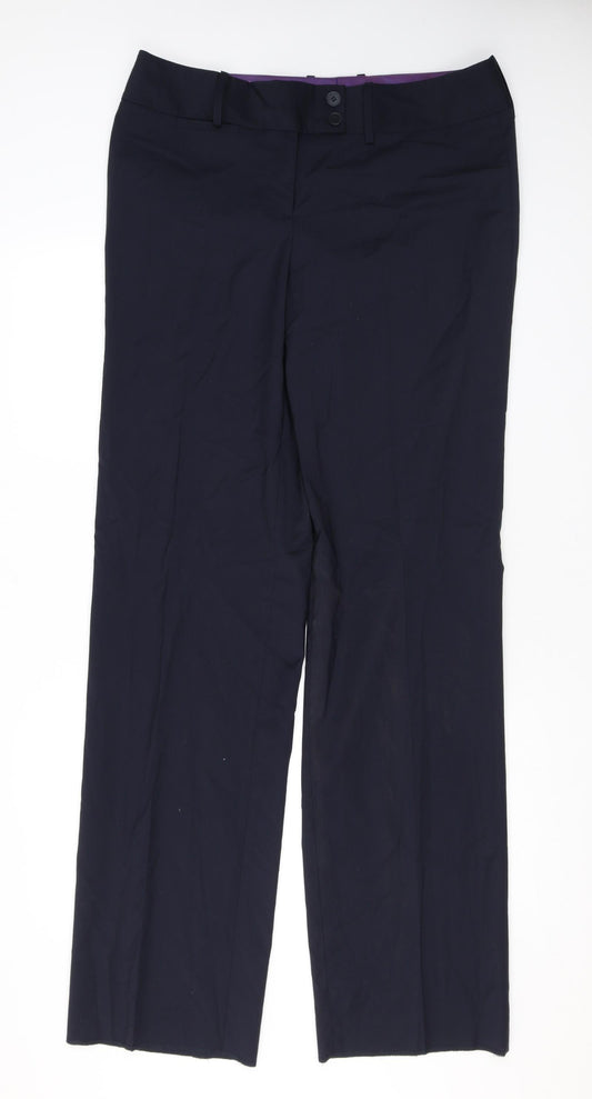 Brook Taverner Womens Black Polyester Dress Pants Trousers Size 16 L36 in Regular Zip