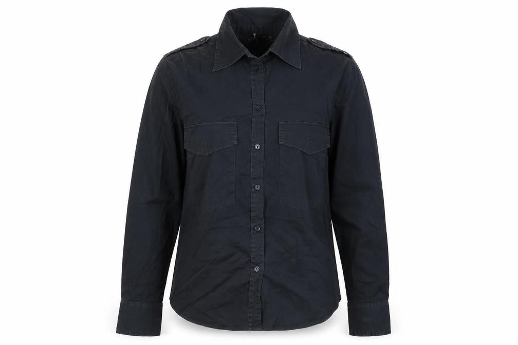 Womens UK Size M Zara Black Basic Button-Up
