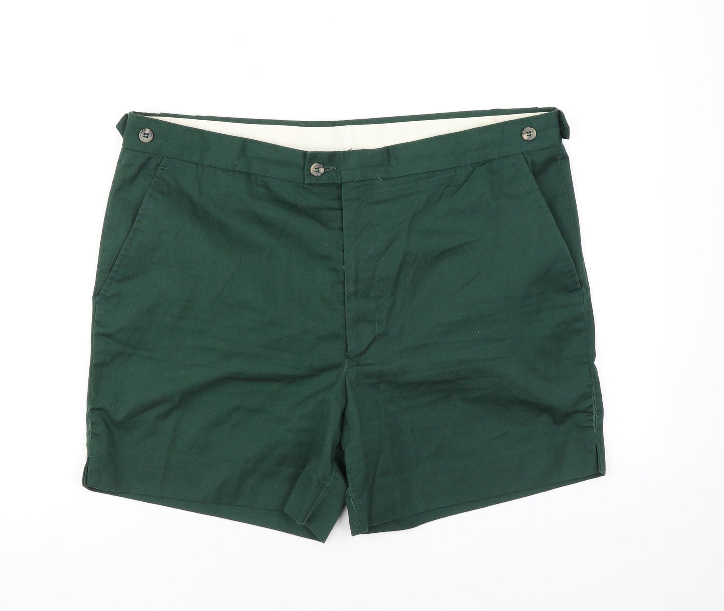 Casual Club Mens Green Polyester Chino Shorts Size 38 in Regular Zip