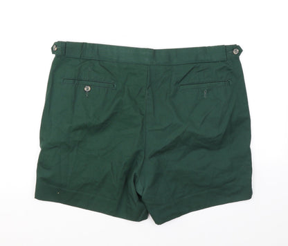 Casual Club Mens Green Polyester Chino Shorts Size 38 in Regular Zip
