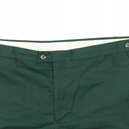Casual Club Mens Green Polyester Chino Shorts Size 38 in Regular Zip