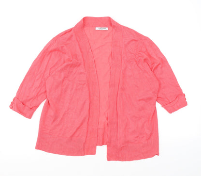 Simply Womens Pink V-Neck Viscose Cardigan Jumper Size M