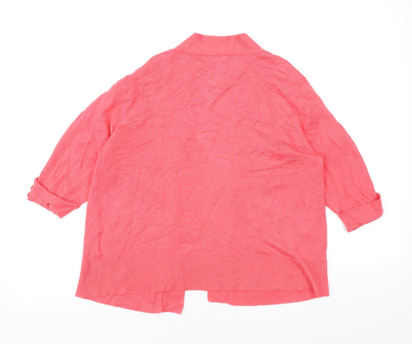 Simply Womens Pink V-Neck Viscose Cardigan Jumper Size M