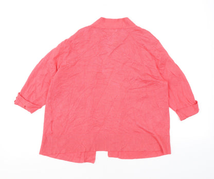 Simply Womens Pink V-Neck Viscose Cardigan Jumper Size M