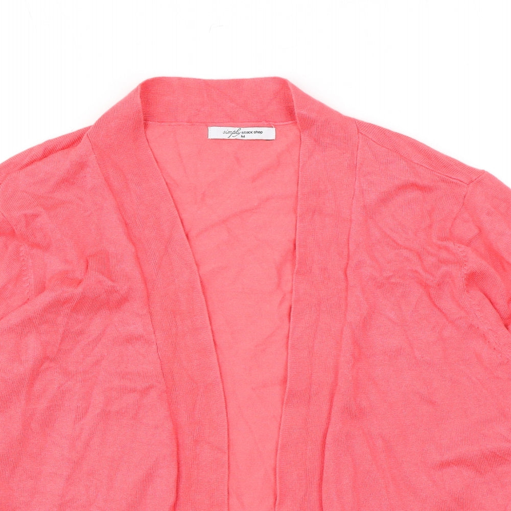 Simply Womens Pink V-Neck Viscose Cardigan Jumper Size M