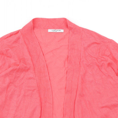Simply Womens Pink V-Neck Viscose Cardigan Jumper Size M