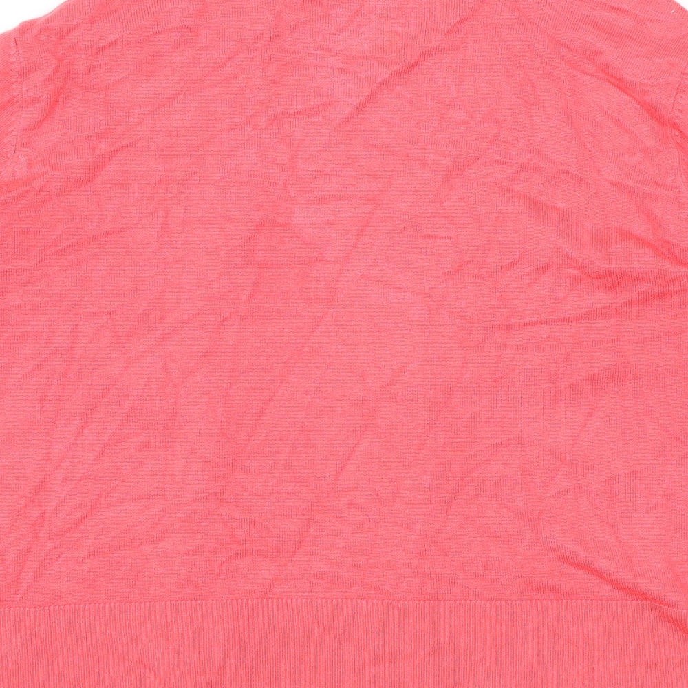 Simply Womens Pink V-Neck Viscose Cardigan Jumper Size M