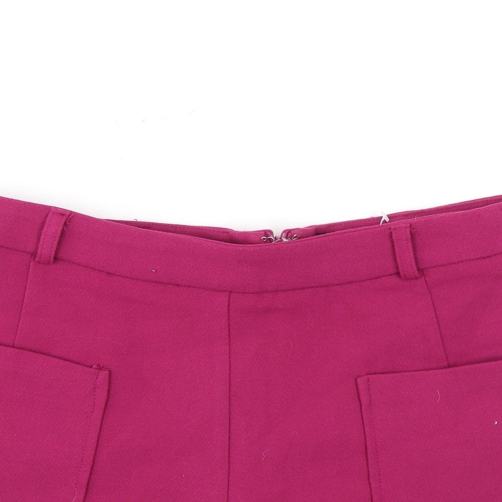 FOREVER 21 Womens Pink Polyester Basic Shorts Size S Regular Zip