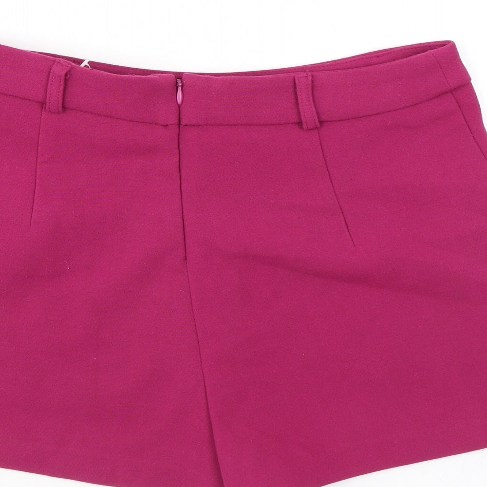 FOREVER 21 Womens Pink Polyester Basic Shorts Size S Regular Zip