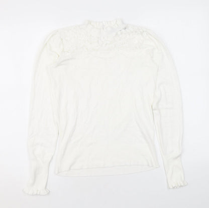 Womens UK Size XS Oasis White Pullover Jumper