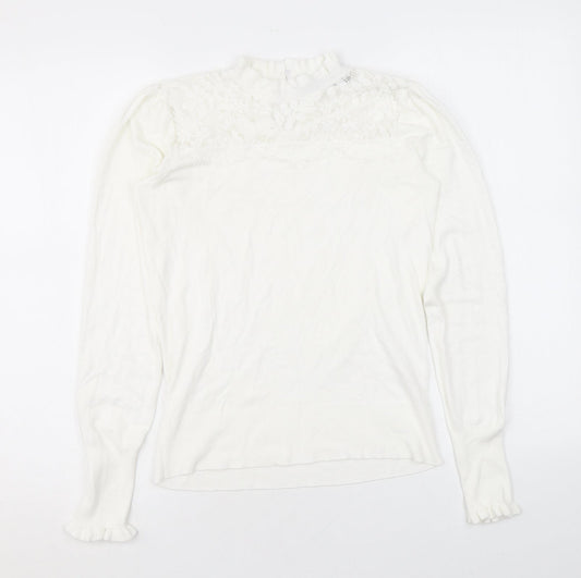 Womens UK Size XS Oasis White Pullover Jumper
