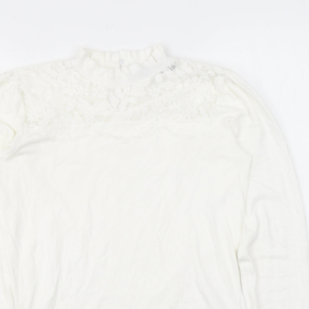 Womens UK Size XS Oasis White Pullover Jumper