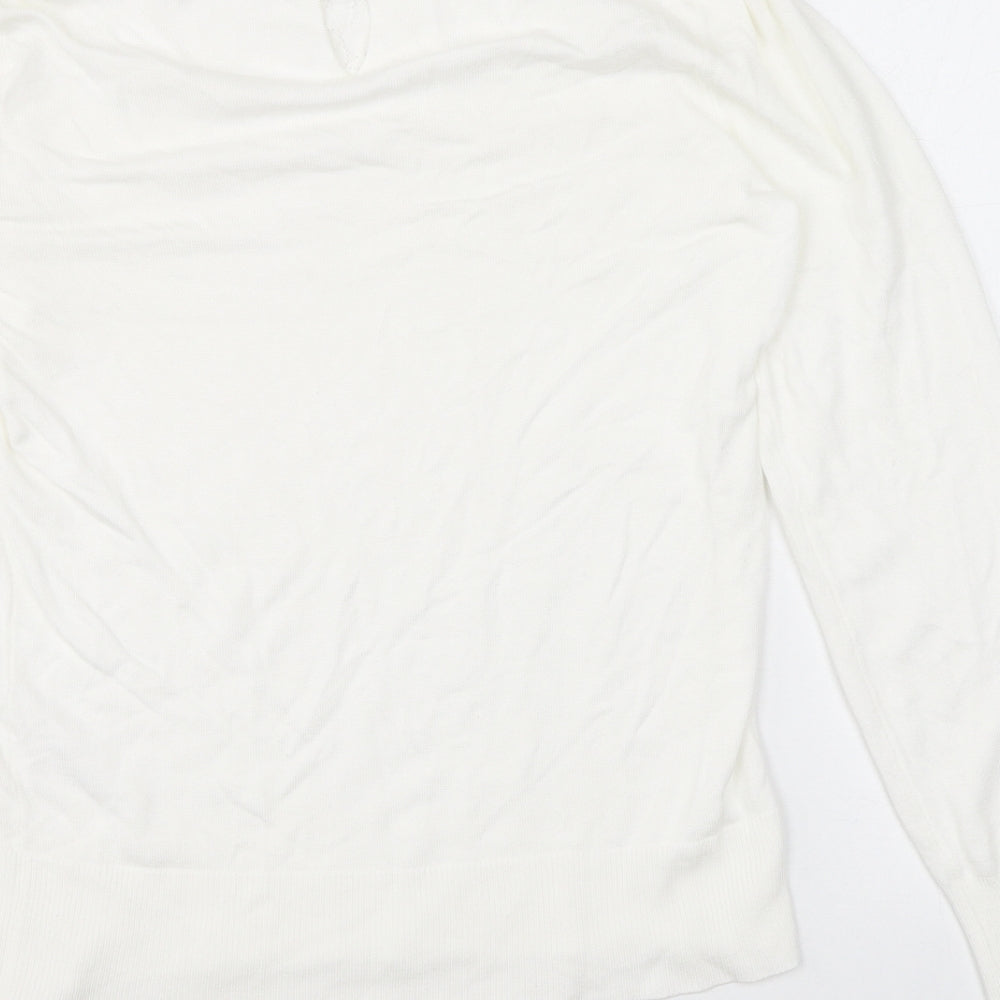 Womens UK Size XS Oasis White Pullover Jumper