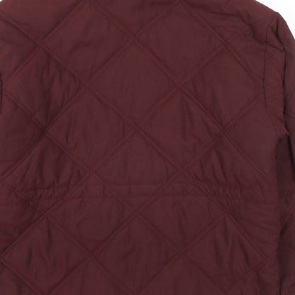 Etam Womens Red Quilted Jacket Size 12 Zip