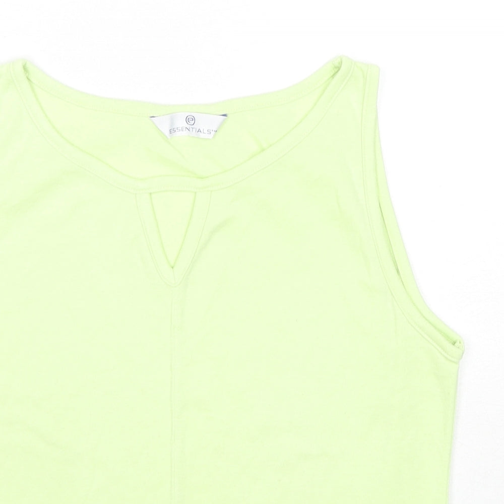 Womens UK Size 14 Essentials Green Basic Tank