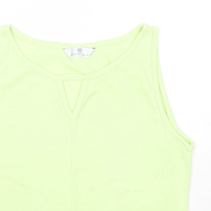 Womens UK Size 14 Essentials Green Basic Tank