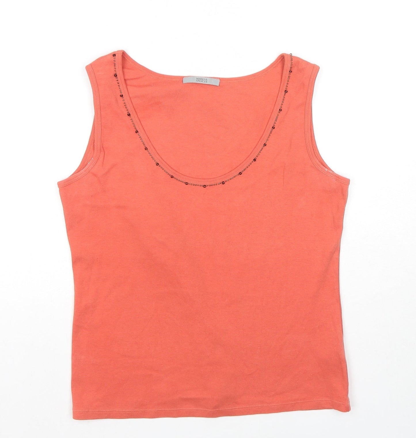 Womens UK Size 14 Marks and Spencer Orange Basic Tank