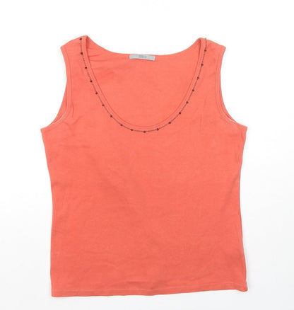 Womens UK Size 14 Marks and Spencer Orange Basic Tank