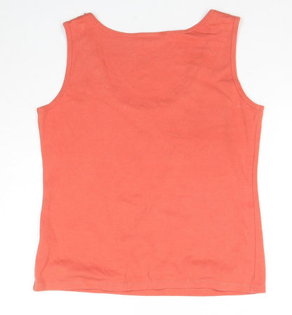 Womens UK Size 14 Marks and Spencer Orange Basic Tank