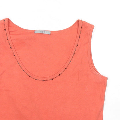 Womens UK Size 14 Marks and Spencer Orange Basic Tank