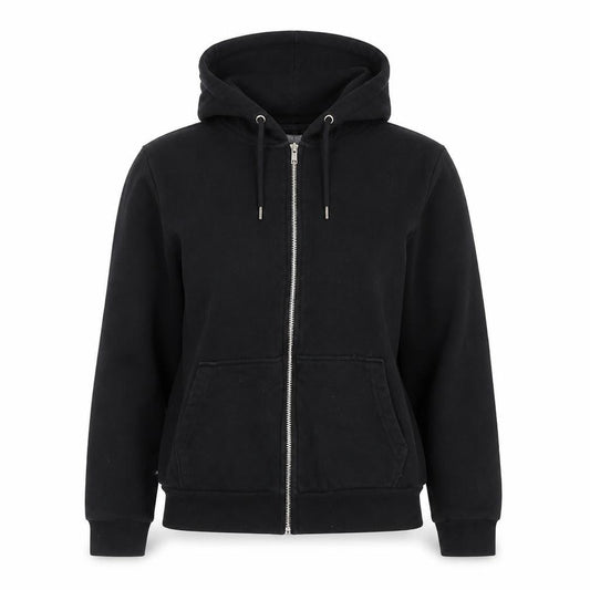 Jeff&Co Womens Black Cotton Full Zip Hoodie Size 10 Zip - Size 10-12