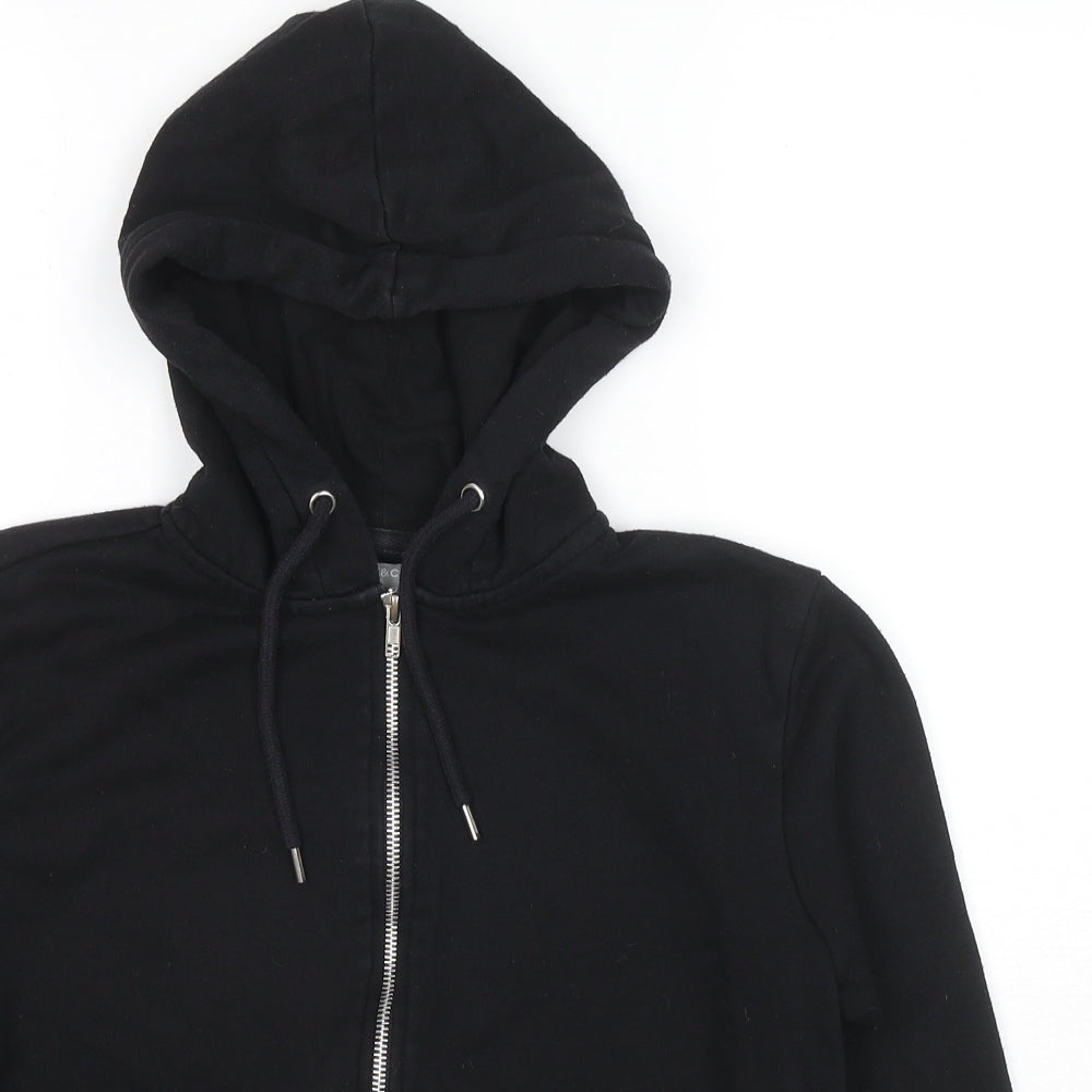 Jeff&Co Womens Black Cotton Full Zip Hoodie Size 10 Zip - Size 10-12