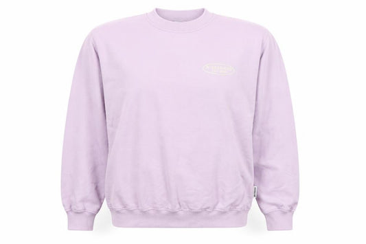 Front view of Missguided women’s purple cotton pullover sweatshirt, size UK 10, pullover - logo