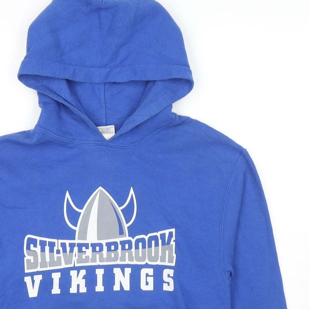 Mens UK Size S Gildan Blue Pullover Hoodie