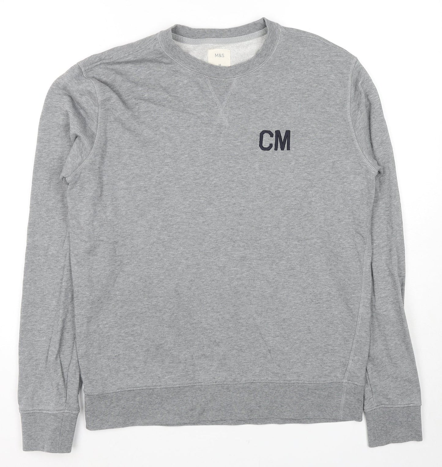 Mens UK Size M Marks and Spencer Grey Pullover Hoodie