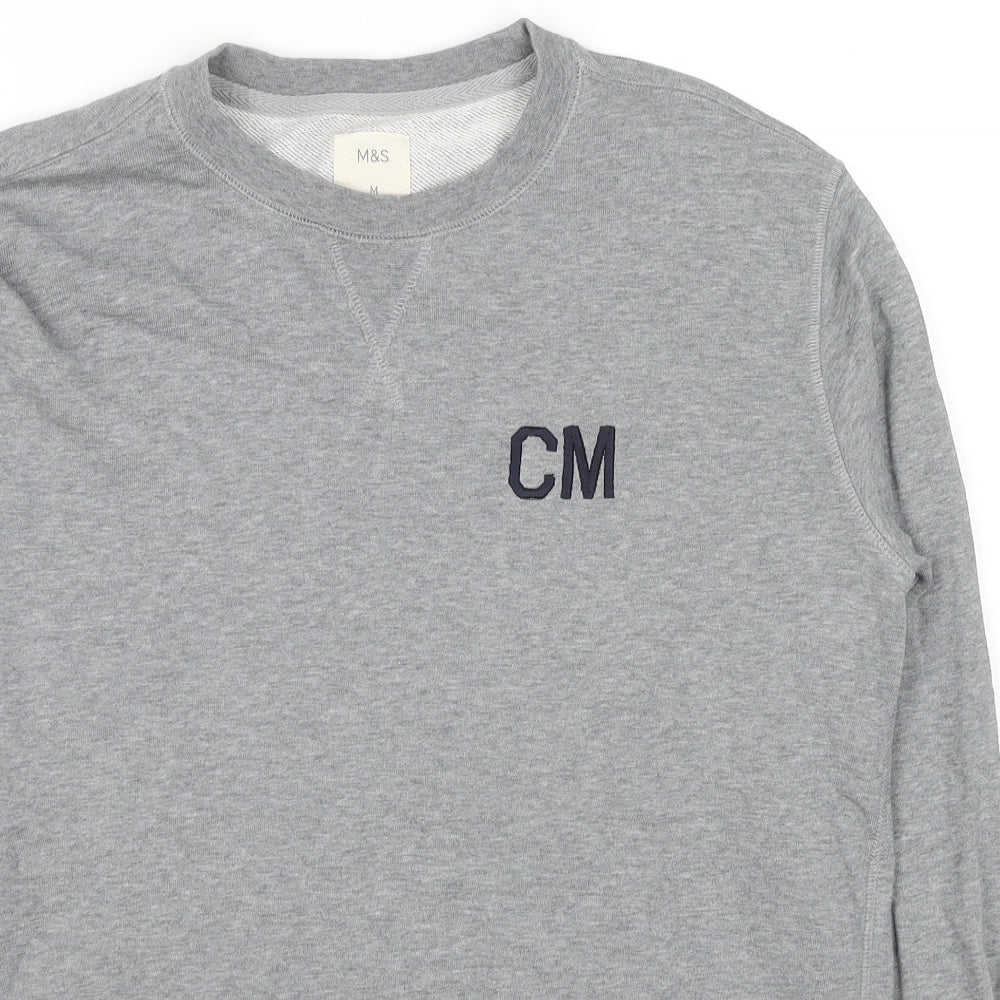 Mens UK Size M Marks and Spencer Grey Pullover Hoodie