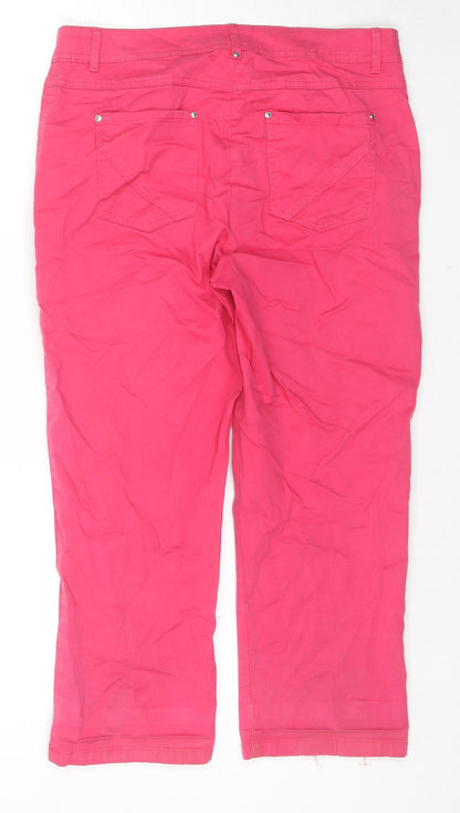 Womens UK Size 10 Canda Regular Fit Cropped Pink Jeans