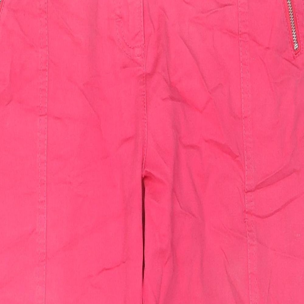 Womens UK Size 10 Canda Regular Fit Cropped Pink Jeans